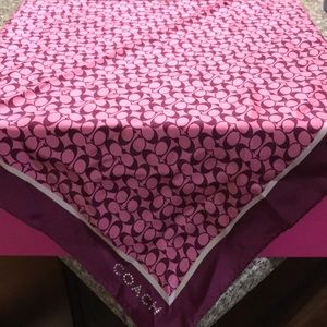 Two Coach scarves (pink and brown)